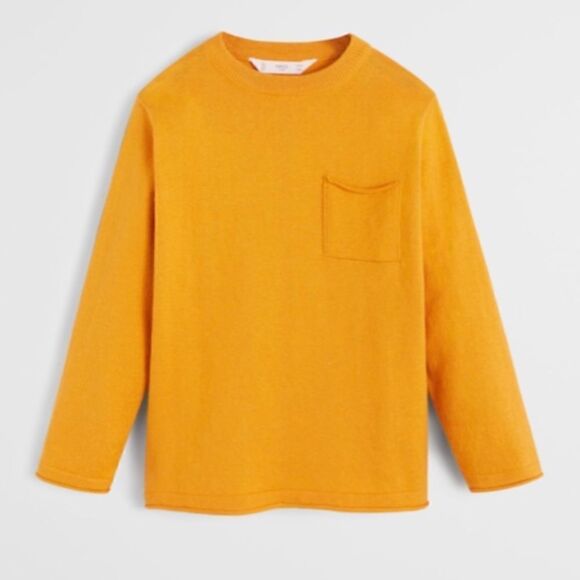 Mango Organic cotton lightweight yellow knit sweater size 8 - Picture 1 of 9